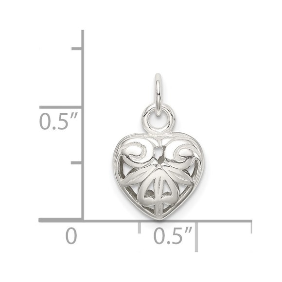 Sterling Silver Heart Charm - Picture 2 of 4